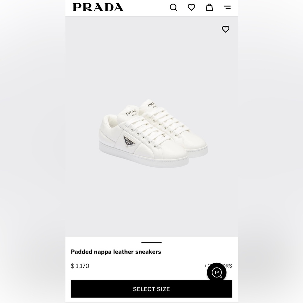 White Padded Nappa Leather Prada Sneakers
